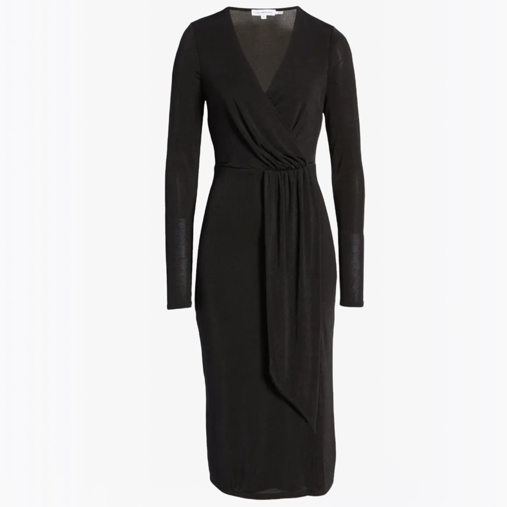 Good American Shimmer Long Sleeve Faux Wrap Dress - M - Picture 6 of 16